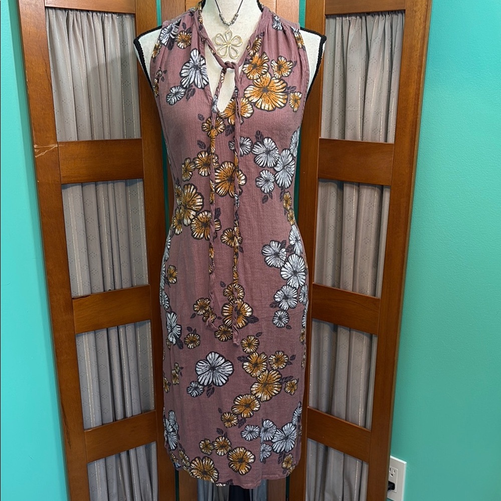 Wild Pearl Floral Dress in Mauve and Mustard